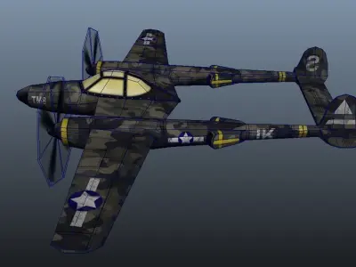 Army Aircraft Low-poly 3D model