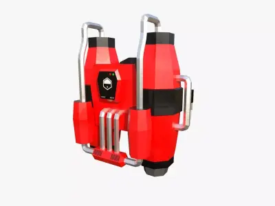 Jetpack Low Poly J02 - SciFi Character Design Low-poly 3D model