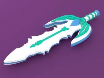 Angelic Wing Sword 3D Model Low-poly 3D model