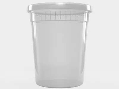32 oz Deli or Soup Plastic Container with Lid 3D model