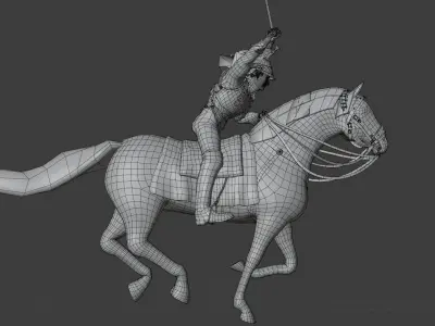 Napoleonic Cuirassier Low-poly 3D model