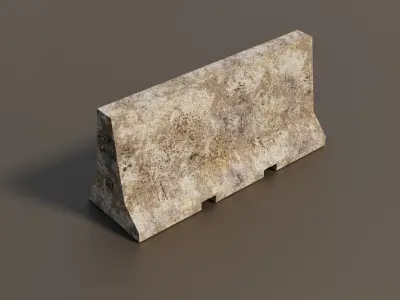 Concrete barrier  Low-poly 3D model