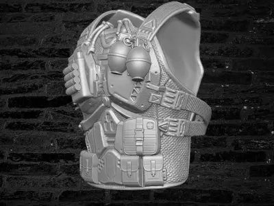 Future Cyber Vest 3D printable File for Action Figures  3D print model