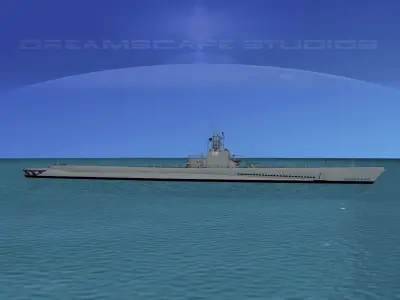 Gato Class Submarine SS-238 USS Wahoo 3D model