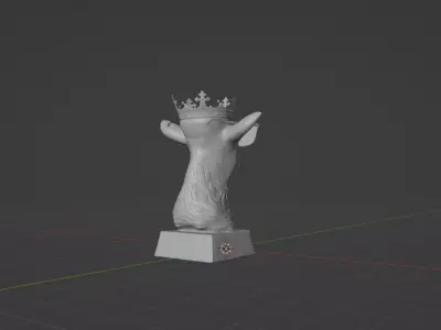 goat with crown  3D print model