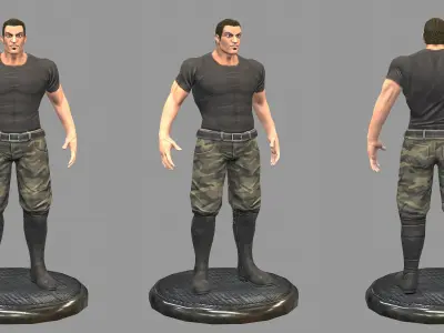 Thug Soldier Low-poly 3D model