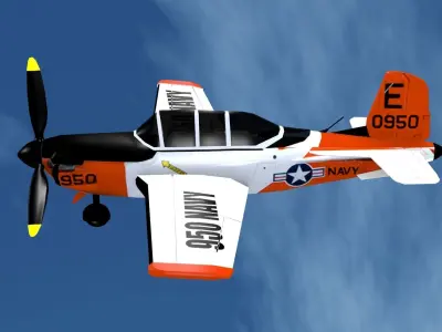 Beechcraft t 34c mentor Low-poly 3D model