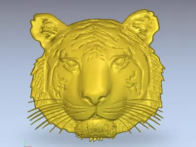 Tiger gold head 3D model