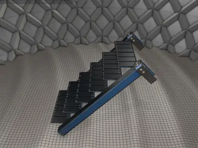 Sci-Fi Stairs - 14- Blue Version Low-poly 3D model