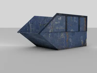 Container trash bin Low-poly 3D model