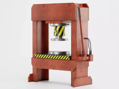 Hydraulic Press V1 - Optimized for Physics Simulations Low-poly 3D model
