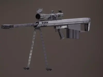 Barrett M95 Rigged PBR  Low-poly 3D model