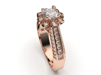 solitaire with ring sizes  8 part  S21 3D print model