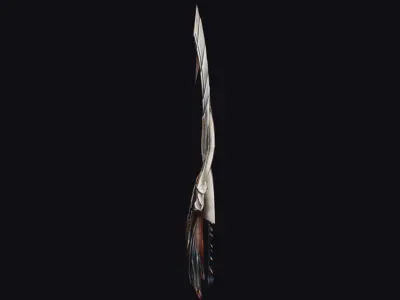 Sword Magical Cutting Fantasy Melee Dagger Iron Blade Saber Low-poly 3D model get