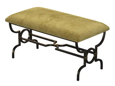 Gilbert Poillerat A Gilt Iron Seat 3D model
