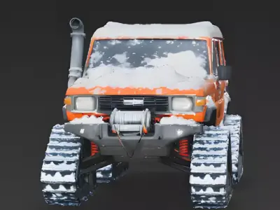 Modified Extreme Winter Tracked SUV 3D Model Low-poly 3D model
