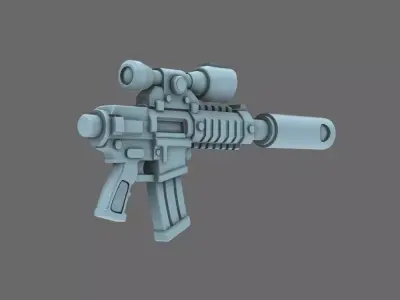Space Knights AR Style Huntsman Rifle NOHAND 3D print model