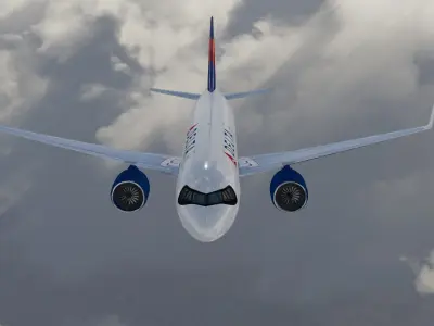 A-320 Airbus low polygonal airplane model Low-poly 3D model