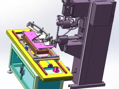 Projection welding machine feeding fixture workbench 3D model