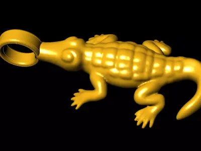 Crocodiles pendant charms - one inch pendant 3D print model get