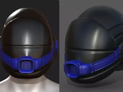 Gas mask helmet scifi fantasy armor hats military  Low-poly 3D model get