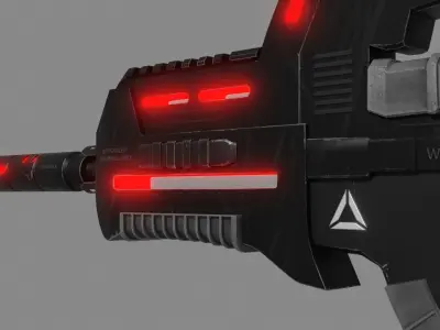 Sci-fi Submachine Gun Weapon 3d Model Low-poly 3D model