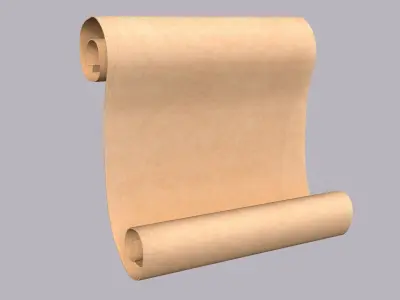 Paper Scroll Low-poly 3D model