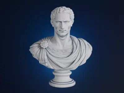 Julius Caesar Bust 3 Versions 3D model