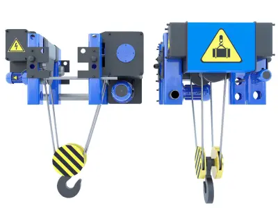 Electric crane hoist 3D model