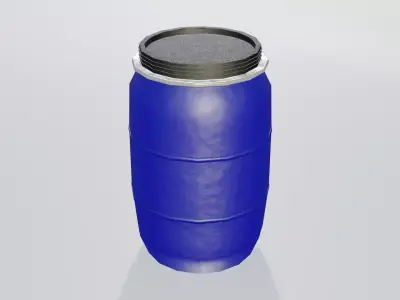 Plastic Open Head Drum 60L Low-poly 3D model