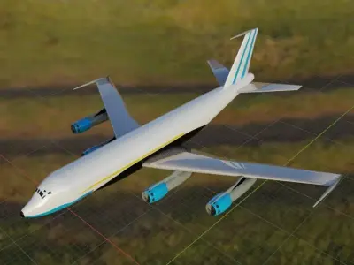 C-135 Style Military Jet - Custom 1950s Transport Low-poly 3D model