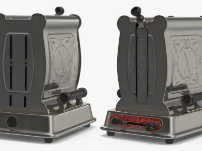 Auto-Toastmaker Vintage Side Load Toaster Chrome 3D model