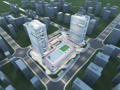 Commercial building 3D model 4