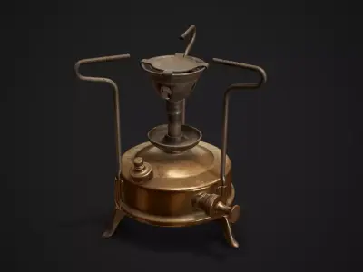 Vintage kerosene stove Low-poly 3D model