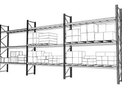 Industrial shelving unit 3D model purchase