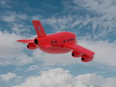 Stylized Cartoon Airplane - Prop Plane for Games and Animation Low-poly 3D model