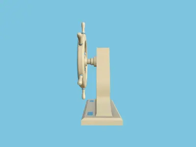 Pirate Ship Wheel 05 - Blue Cartoon - Helm Interior Parts Low-poly 3D model