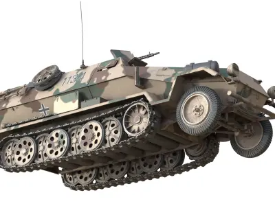 Armored Infantry Vehicle Sd Kfz 251 Low-poly 3D model