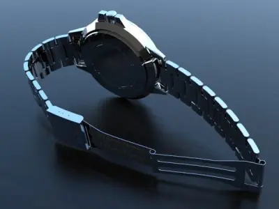 watch silver 3D model purchase