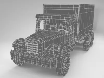 Wood Toy Truck 2 Low-poly 3D model