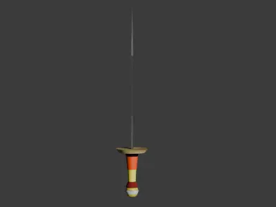 Crimson Fang Stylized Low Poly Sword Low-poly 3D model
