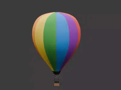 Colorful hot air ballon Free low-poly 3D model