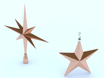 Christmas Star and Tree Topper 3D model