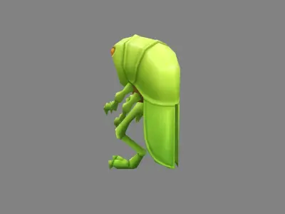 Cartoon grasshopper Low-poly 3D model