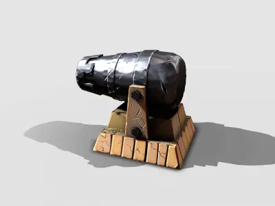Cannon stylized Low-poly 3D model