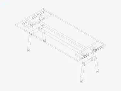 Desk - Timberline - Workstation - Sgl - Side - 1 - Person - Low Low-poly 3D model