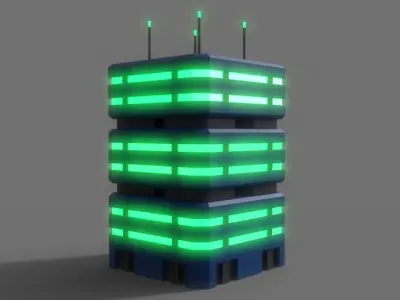 PBR Sci-Fi Building A40 Low-poly 3D model