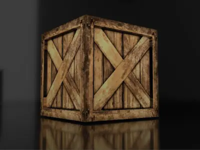 Wooden Box 3D model buy