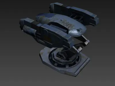 Turret spacecraft Low-poly 3D model