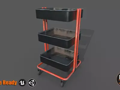 Tool trolley Version 1 Low-poly 3D model